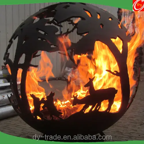Decorative Outdoor Iron Mild Steel Fire Pits Sphere Ball/Winter Garden Ball
