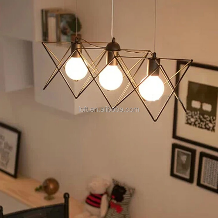 Nordic retrò loft irregolare triangolo di ferro a sospensione ... Lampadari per ingresso