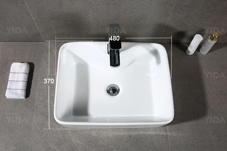 economic square wash basin ceramic art sink manufacture above counter basins