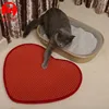 Pet Cat Toilet Mat EVA Waterproof Double Side Kitten Love Heart Pattern Cat Litter Trapper Easy Cleaning Mat Cat Supplies