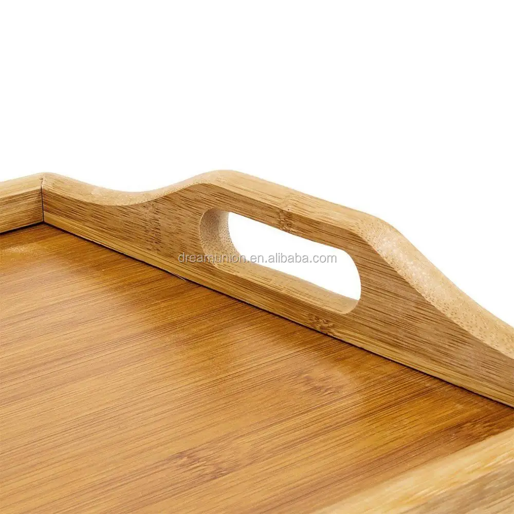 Bamboo Wooden Bed Tray With Folding Legs Serving Breakfast Lap Tray Table Mate 