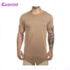 Custom mens gym fitness t-shirts with tail long tee
