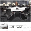modern design white solid surface round shape 6-8 person multimedia outlet boadroom conference table