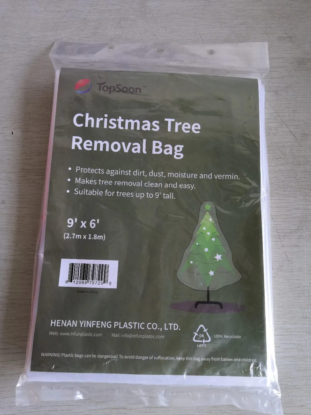 Disposable Bag For Christmas Tree 