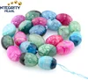 Wholesale natural gemstone loose beads, short rice shape agate beads, dyed colorful agate stone rough