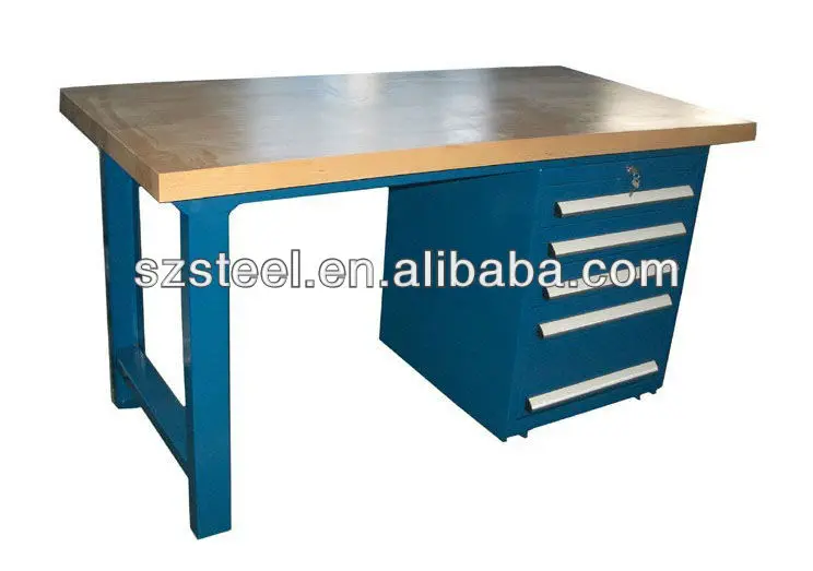 Metal Workbench With Drawers Beech Wooden Top Buy Workbench Work