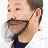 Food Industry Face Guard Mask White Non Woven Spit Hood Beard Net Disposable Beard Cover