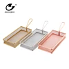Steel handles dense wire fat fryer basket stainless steel mini serving fry basket rectangular colander