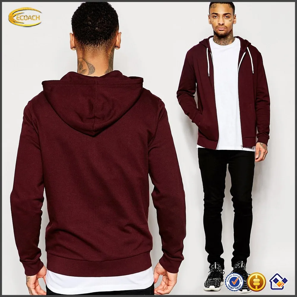 mens burgundy zip hoodie