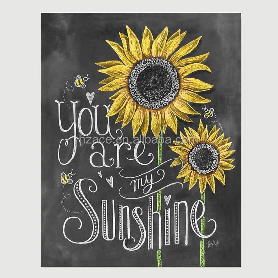 you are my sunshine printed chalkboard - children room decor