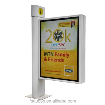 Aluminum Led Light Display Advertising Board With Pole For