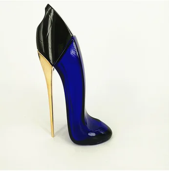 blue high heel perfume