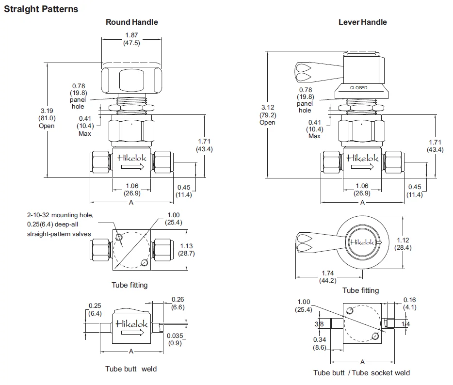 Swagelok Type Hikelok Vacuum Applications 3500psig 241 Bar 316 Ss