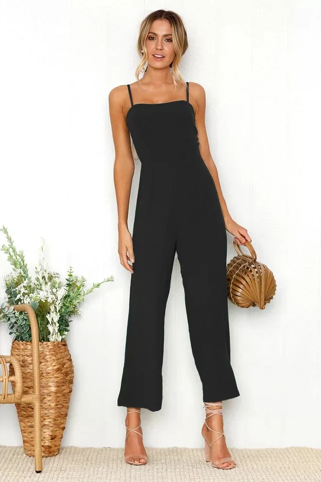 2018 Summer Sexy Women Off Shoulder Casual Jumpsuit Rompers spaghetti strap overall wide legs Bodycon Jumpsuits