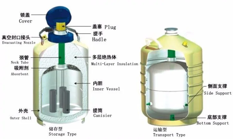 3L Nitơ Lỏng Container/Thùng/Dewars cho bán