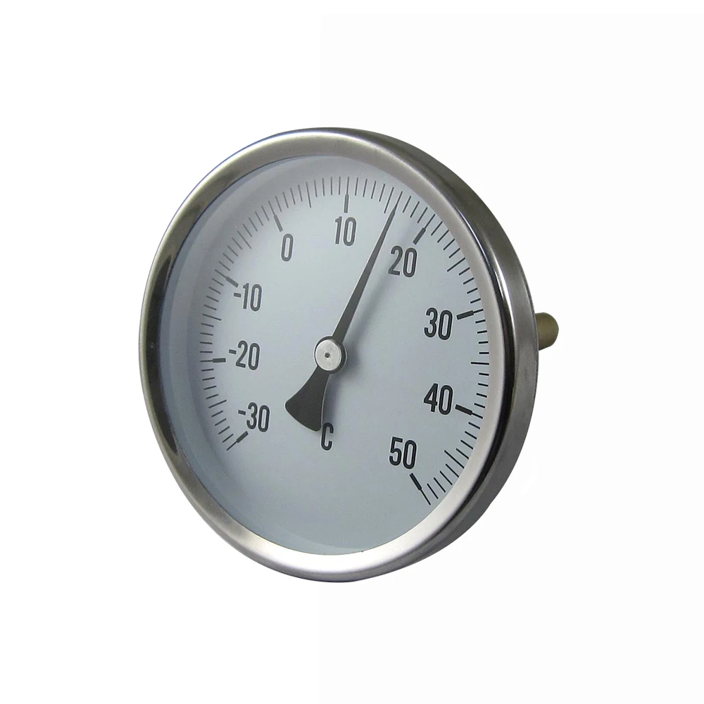 Stainless Steel Case Hvac Pipe Bimetal Thermometer With Brass Stem