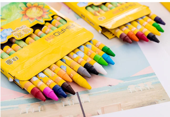 高品质 8/12/24 色蜡笔儿童彩色绘图蜡笔 - buy crayon,jupe crayon