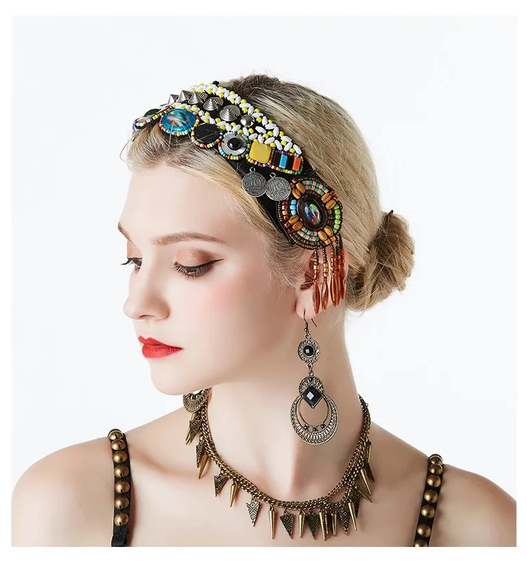 BellyDance Tribal Filigree Jewelry Head Piece Gypsy Bohemian Costume Artisan ATS