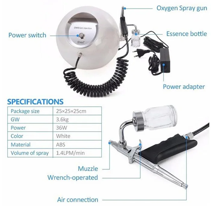 Home Use Oxygen Facial Equipment Omega Oxygen Injection Beauty Machine for sale
