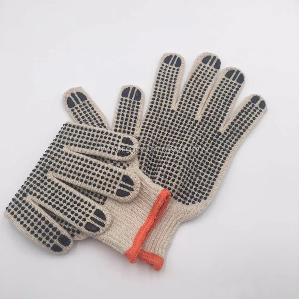 Pvc Dot Cotton Work Gloves With Rubber Grip Dots Dotted Gloves Buy