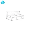 Modern Sofa Bed Sleeper Faux Leather Convertible Sofa Set Couch Bed Sleeper Chaise Lounge Furniture Vanilla White