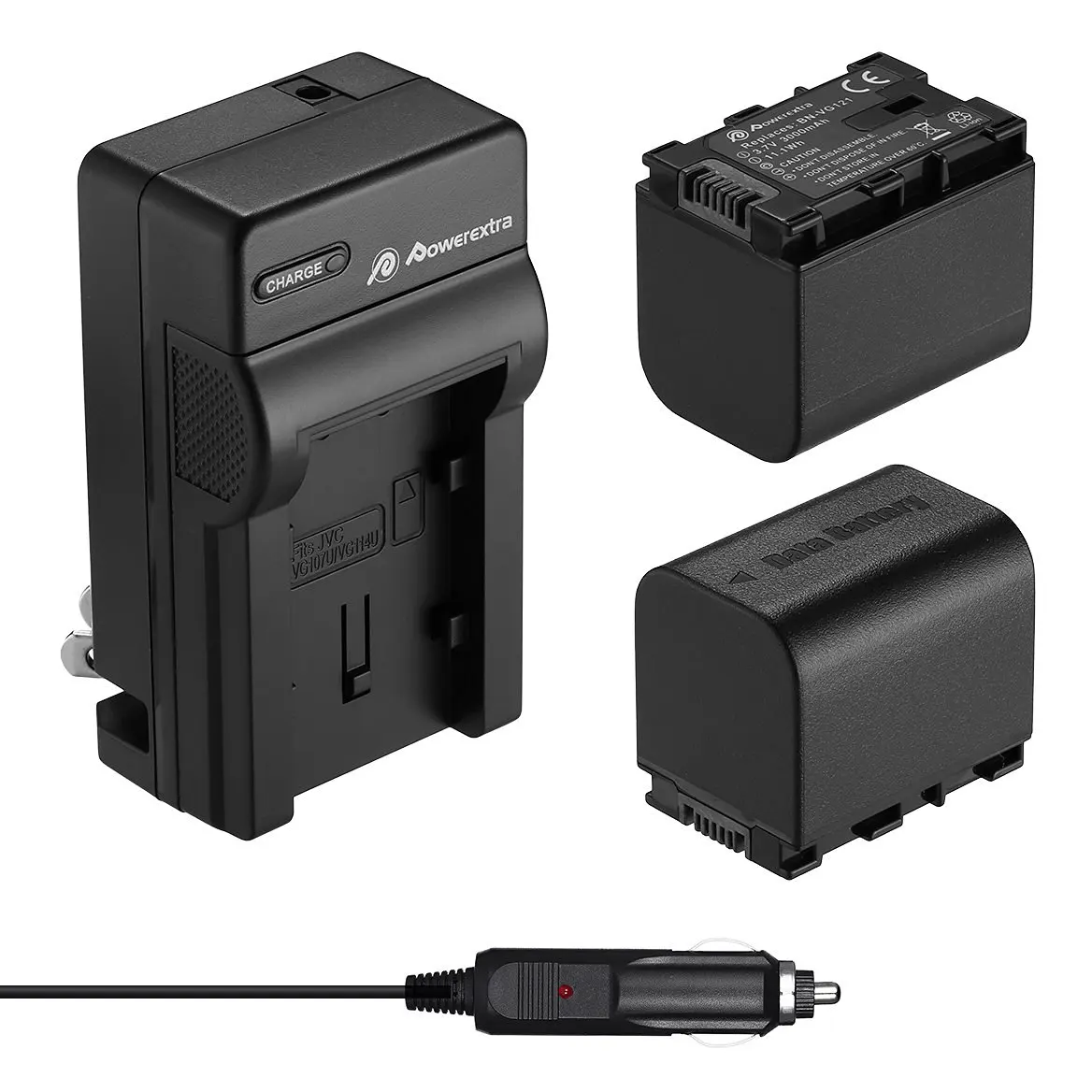 Kastar Battery Charger With US Flip EU Plug and Car Adapter for JVC BN-VG107 BN-VG114 BN-VG121 BN-VG138 Battery and Camcorder
