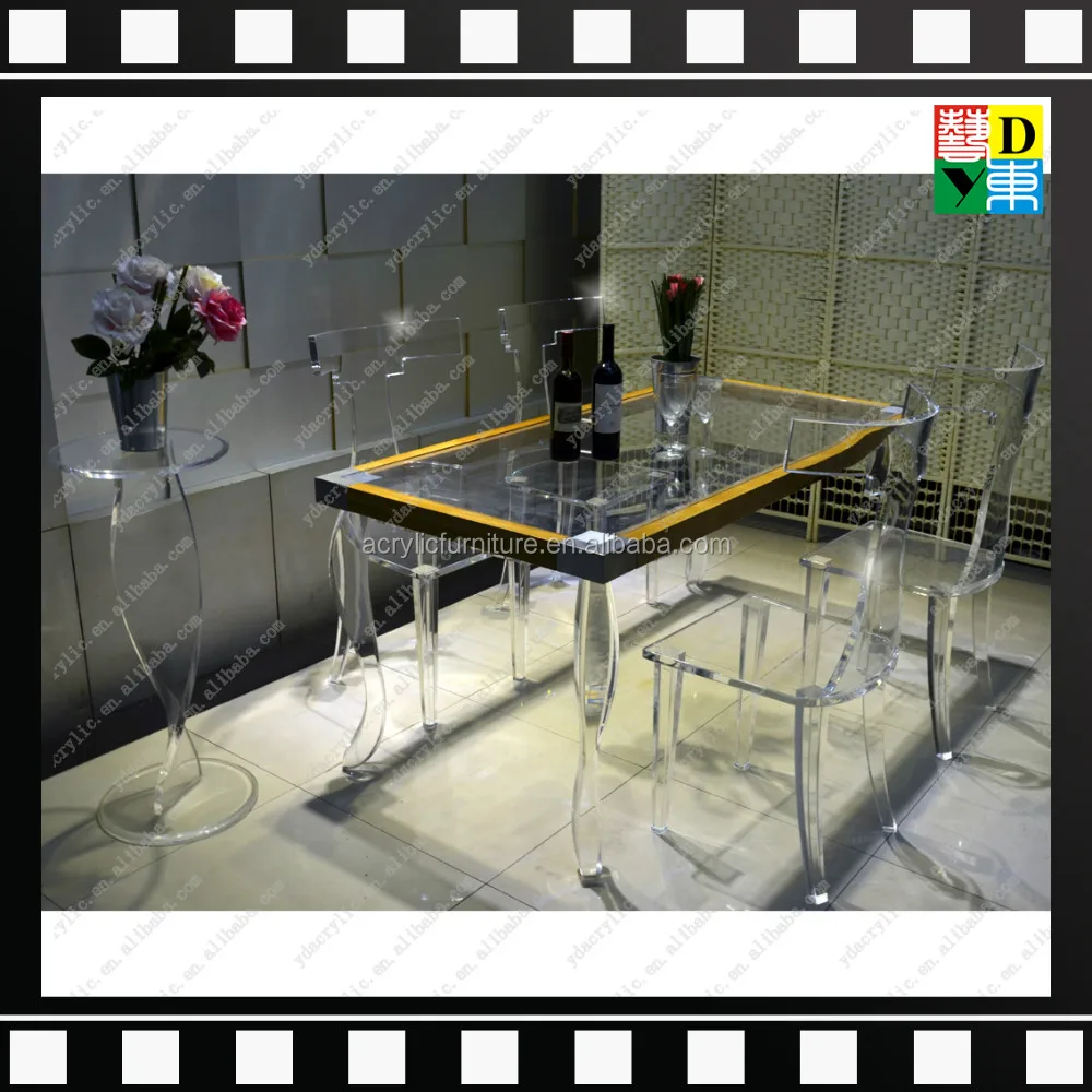 Plexi luxe ontwerp acryl eettafel set elegante acryl woonkamer ...