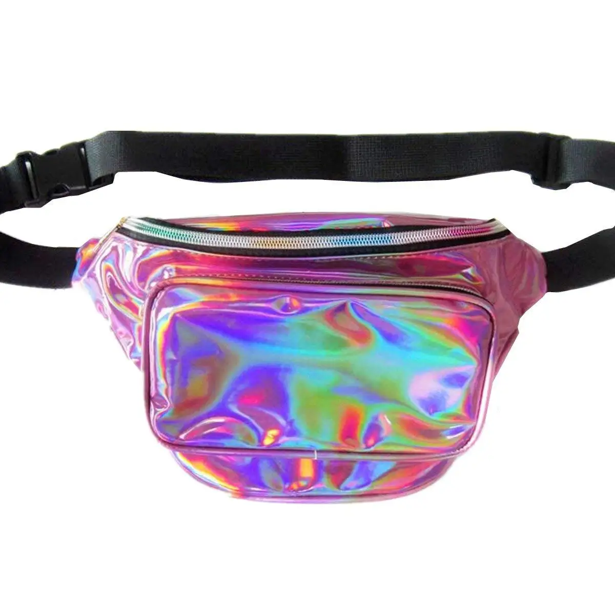 Andear Shiny Holographic Bumbag Waterproof Fanny Pack Sports Hiking Running Waist Bag Laser Hip Pack
