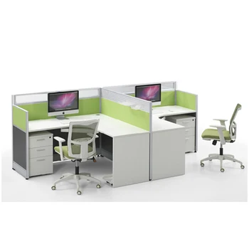 Green And White Fashion Staff Computer Table Office Desks For Sale