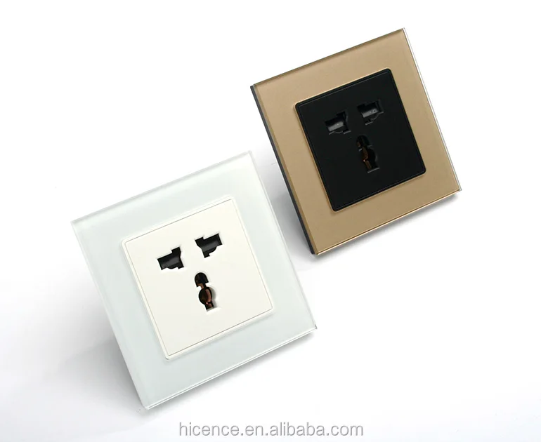 Tempered Glass Material Gold White Black Grey 3pin Universal Power