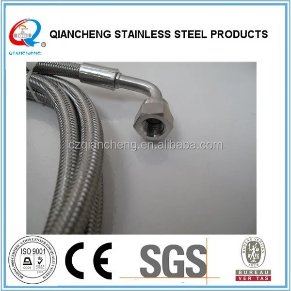 Stainless Steel Wire Braided High Pressure Flexible Hose For Nitrogen