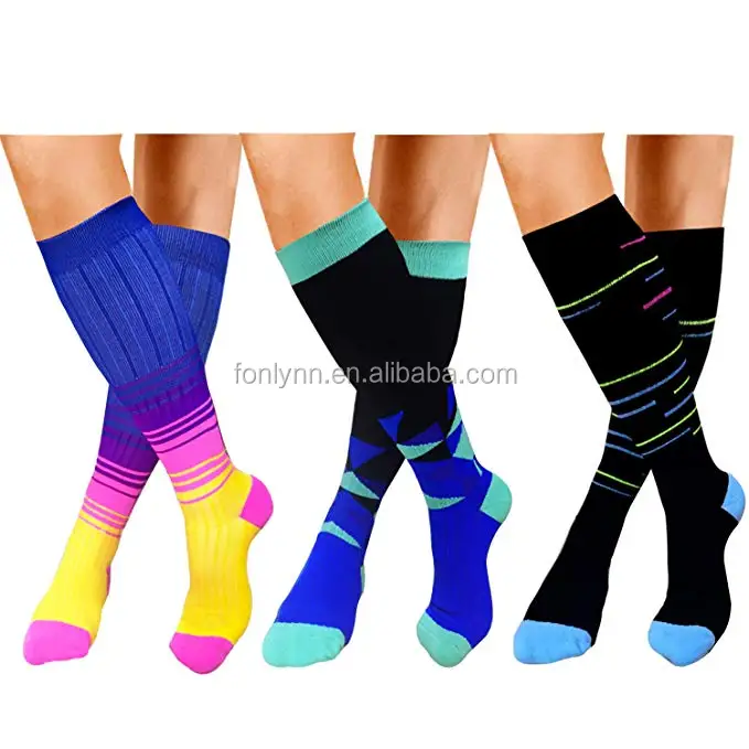 3 pairs 20-30mmHg For Women&Men - Best for Running,Travel,Cycling,Pregnant Compression Socks