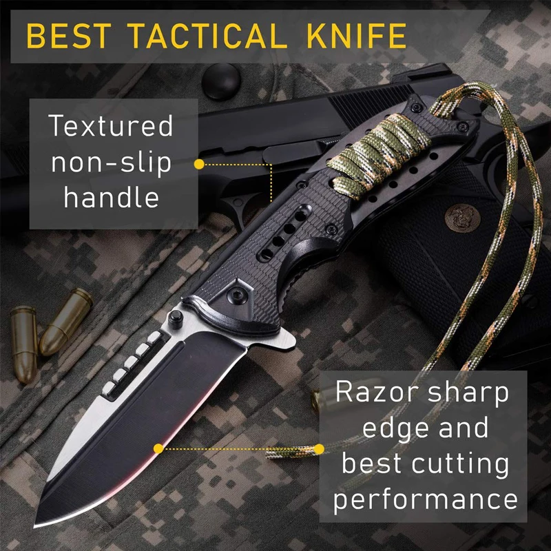 Best Outdoor Camping Hunting Bushcraft Edc Folding Pocket Knife ...