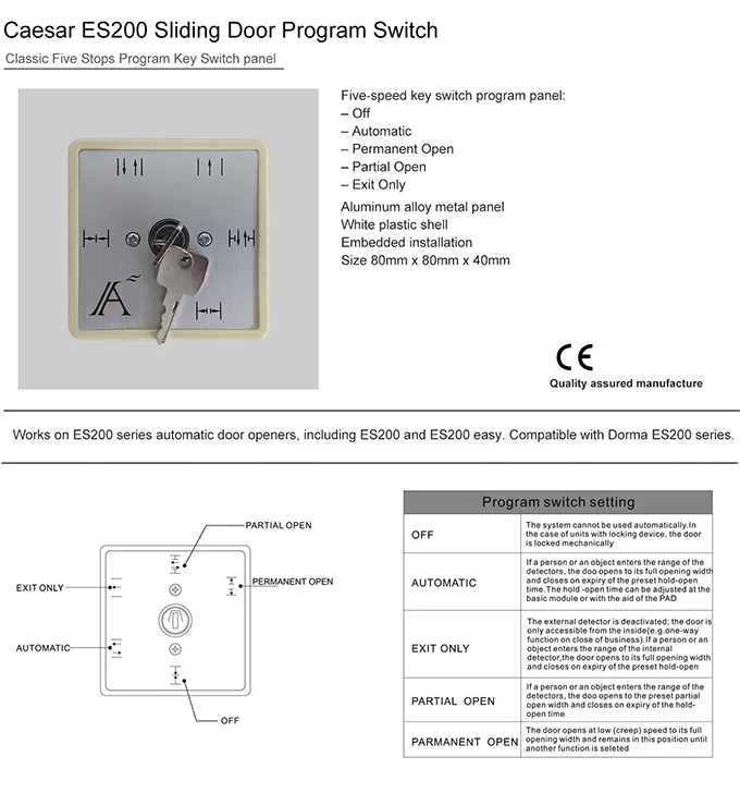 Caesar Automatic Door 5 Position Function Key Switch Buy Automatic