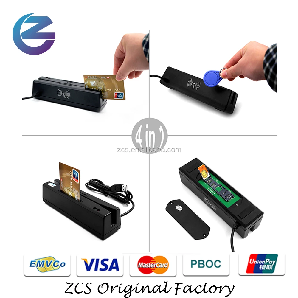EMV/IC Chip/RFID/PSAM NFC Reader DC 5V Details about   YL160 4-in-1 Magnetic Card Reader 