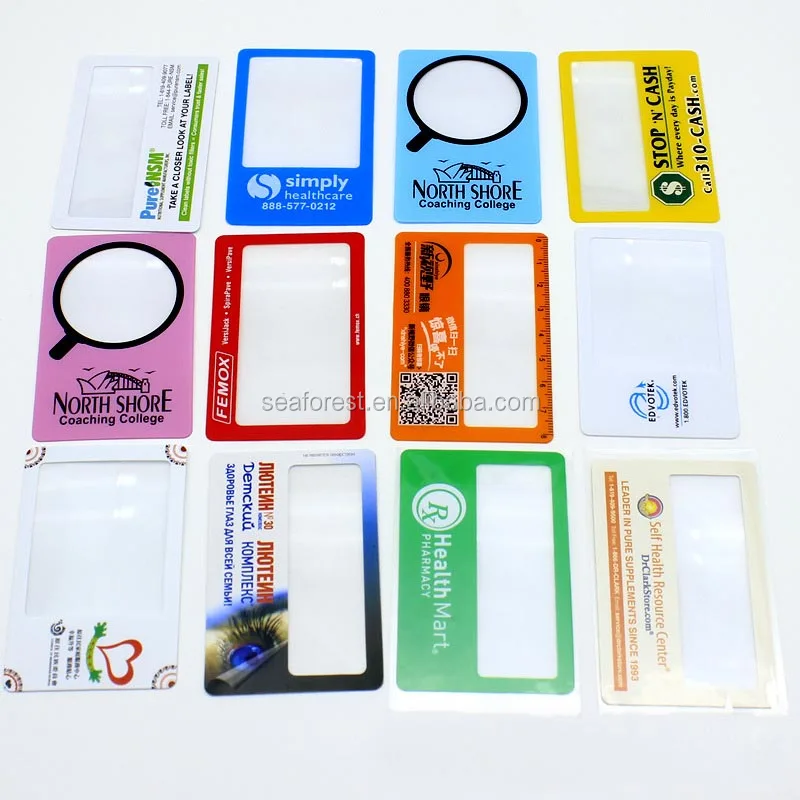 Business Card Magnifier With 3x Magnification / Custom Pvc Magnifier