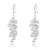 Fashion jewellery Sterling Silver frosted Grape Shape Bead Drop Earrings, women's cluster Earring jewelry