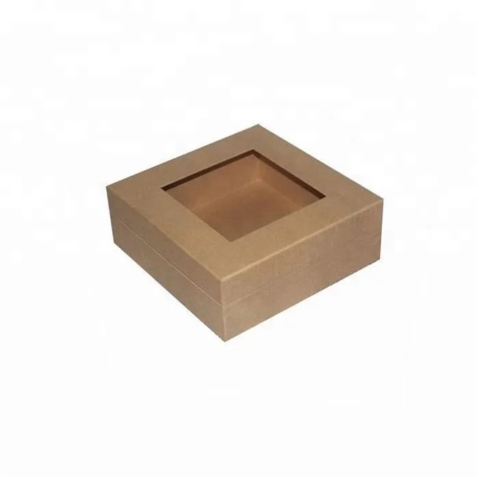 Custom Brown Kraft Paper Box With Clear Lid Window Box Buy Kraft
