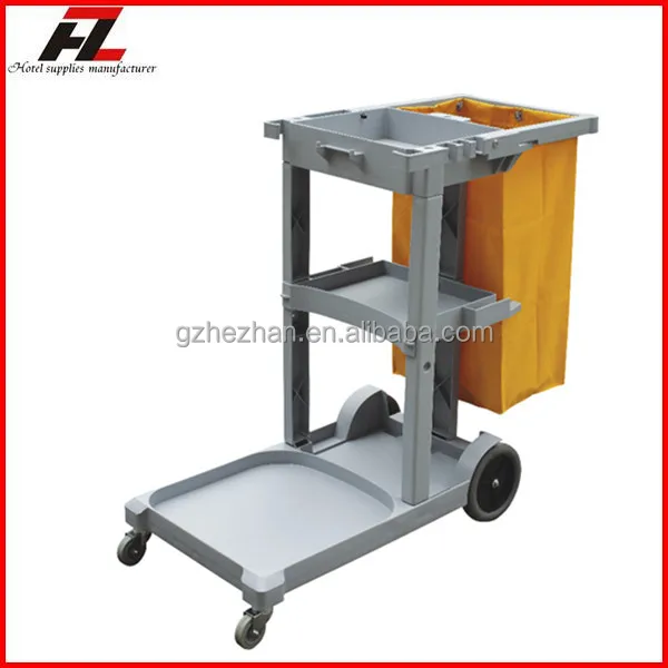 Plastic Commercial Cleaning Trolley With Wringer And Buckets / Multi