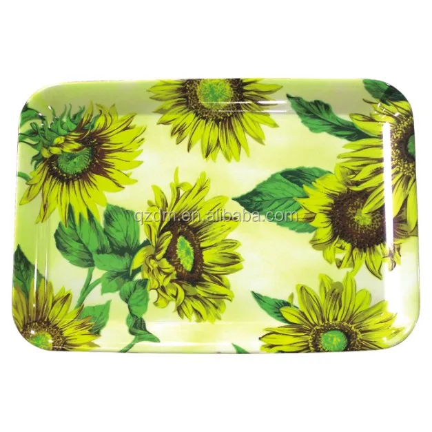 Sunflower Melamine Rectangular Tray