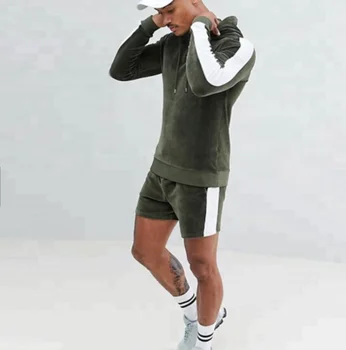 velour shorts tracksuit