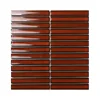 Spanish 145*20mm strip vermillion washed out red fambe effect ceramic mosaic tile for bathroom
