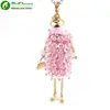 Fashion Jewelry Wholesale Handbag Charm Crystal skirt French Doll Charm Pendant Necklace AN-0009