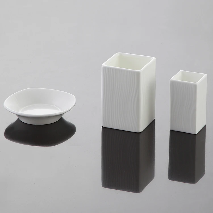New Arrive white square Porcelain toothpick holder bone China square toothpick holder