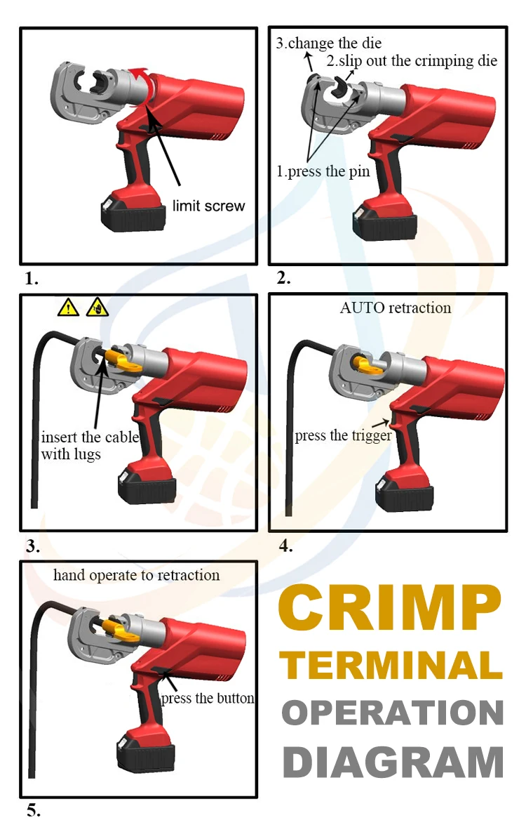 cordless battery crimping tool