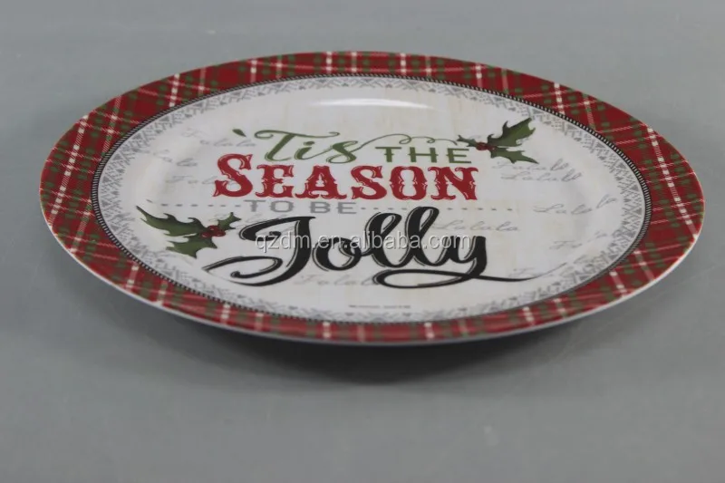 Cheap X'mas Melamine dinner plate Christmas plate