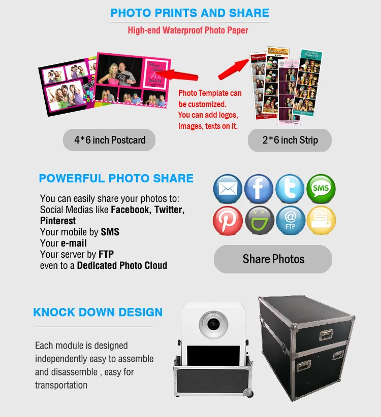 Portable photo booth kiosk