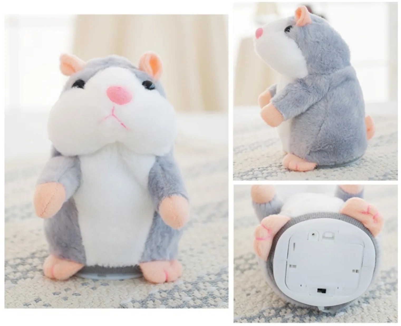 Lovely Talking Hamster Plush Toy Cute Speak Talking Sound Record Hamster Talking Toys for Children christmas gift NA103