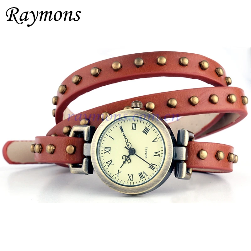 Round Studs Strap Vintage Japan Movement Quartz Watch - Buy Vintage ...