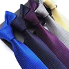 European 2019 Men Fashion New 8cm Tie Casual Polyester Stripe Black Neck Tie